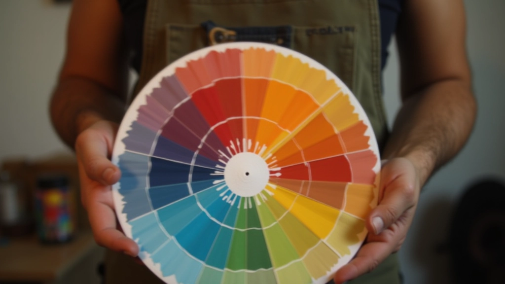 Rueda cromática mostrando relaciones de color y armonías complementarias